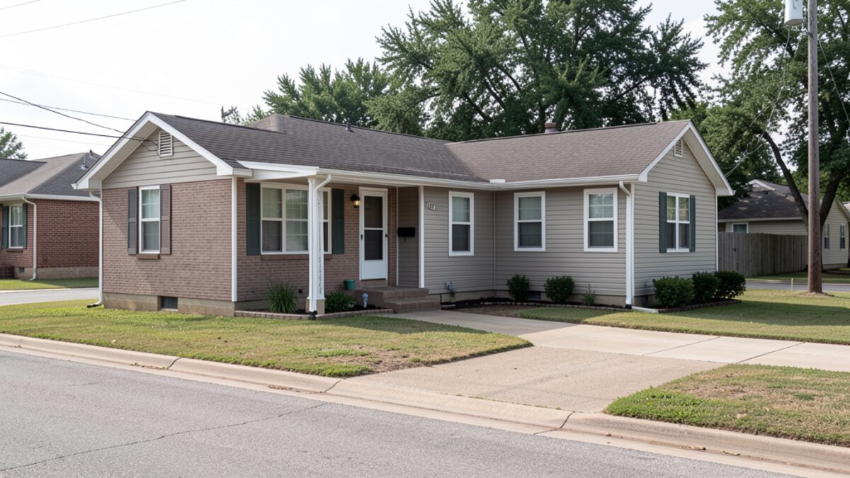 Older modest Abilene Texas small rental duplex on a simple residential block