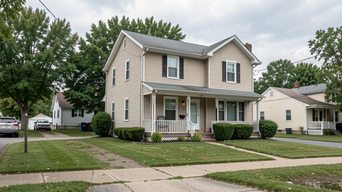 Ames Iowa older duplex or small rental property in a modest residential neighborhood
