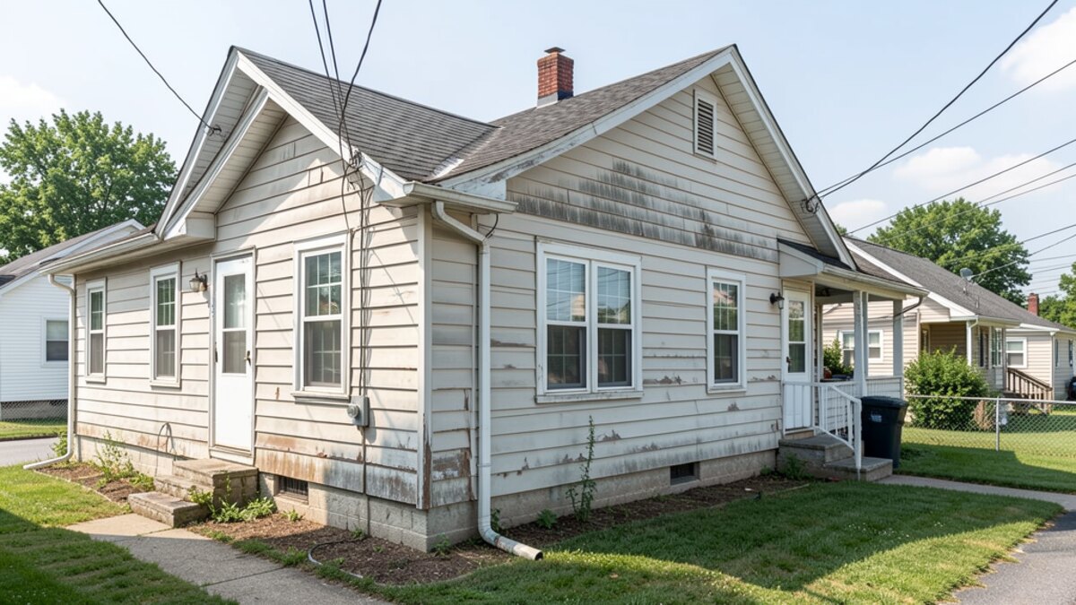 Auburn New York older duplex or small rental property in a modest residential neighborhood