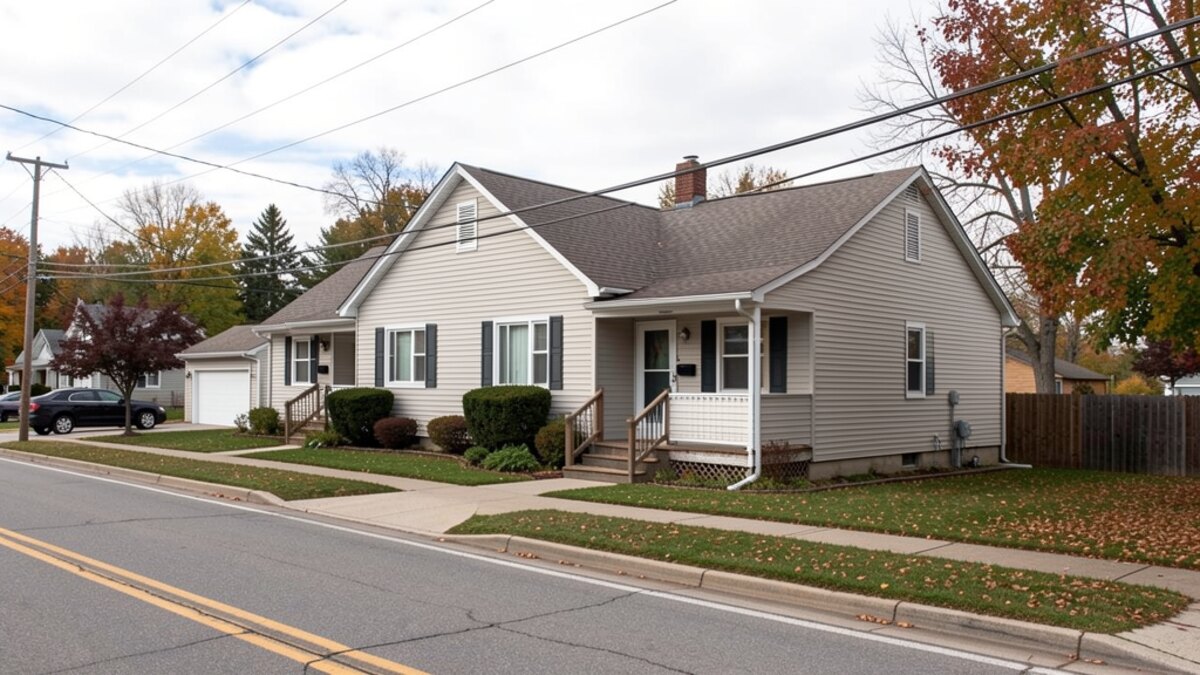 older small rental duplex or compact multifamily property in Bay City Michigan