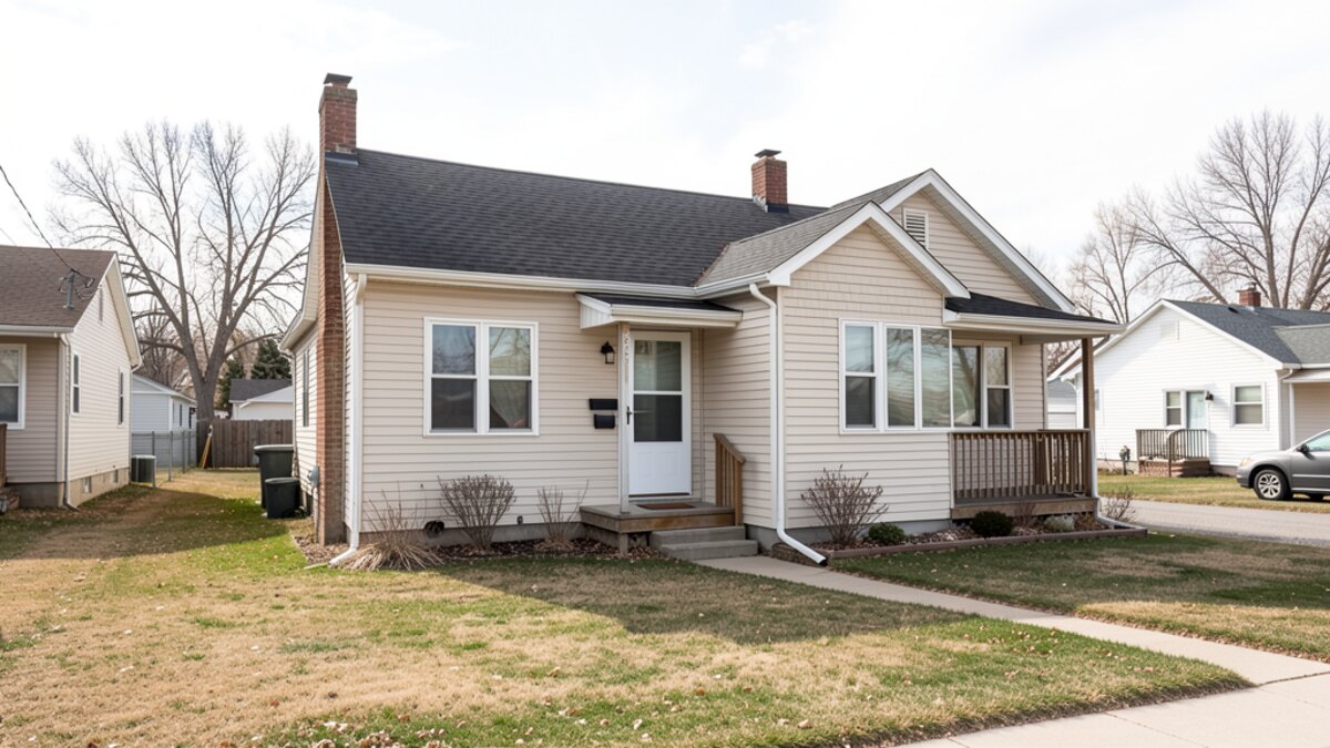 Bismarck North Dakota older duplex or small rental property in a modest residential neighborhood