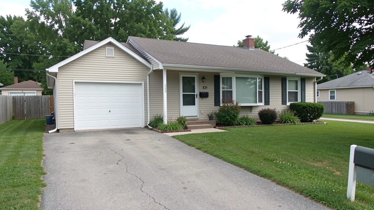 modest Celina Ohio ranch or bungalow with driveway and small yard