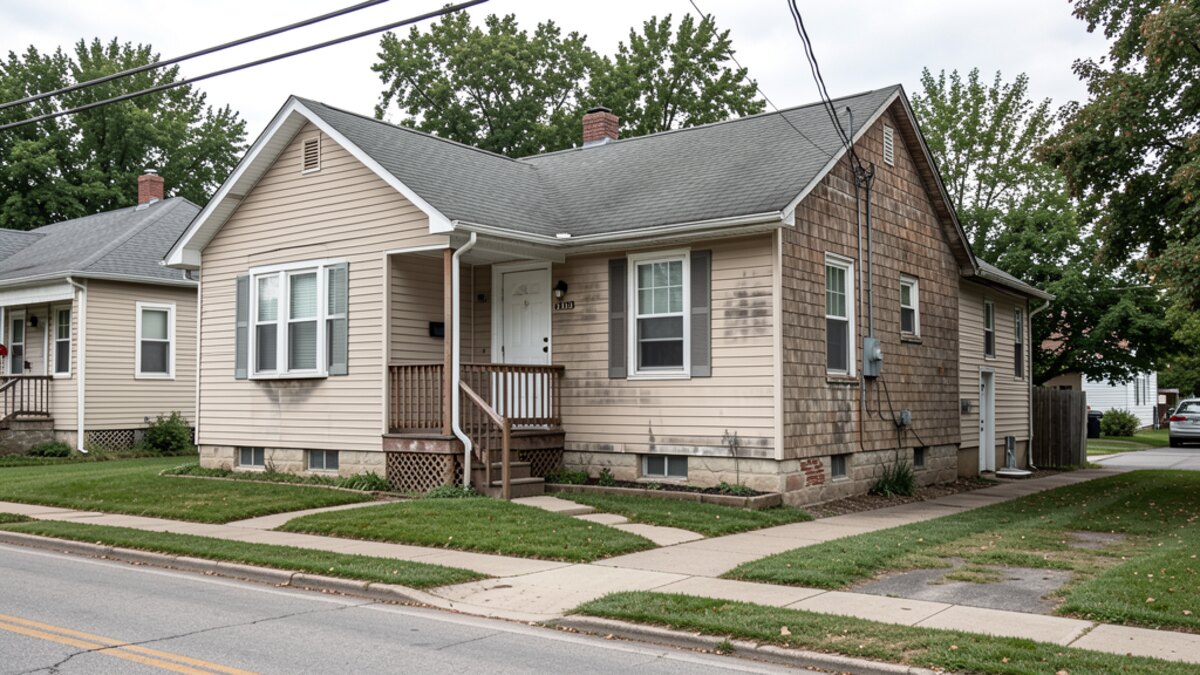 older small rental duplex or compact multifamily property in Clinton Iowa