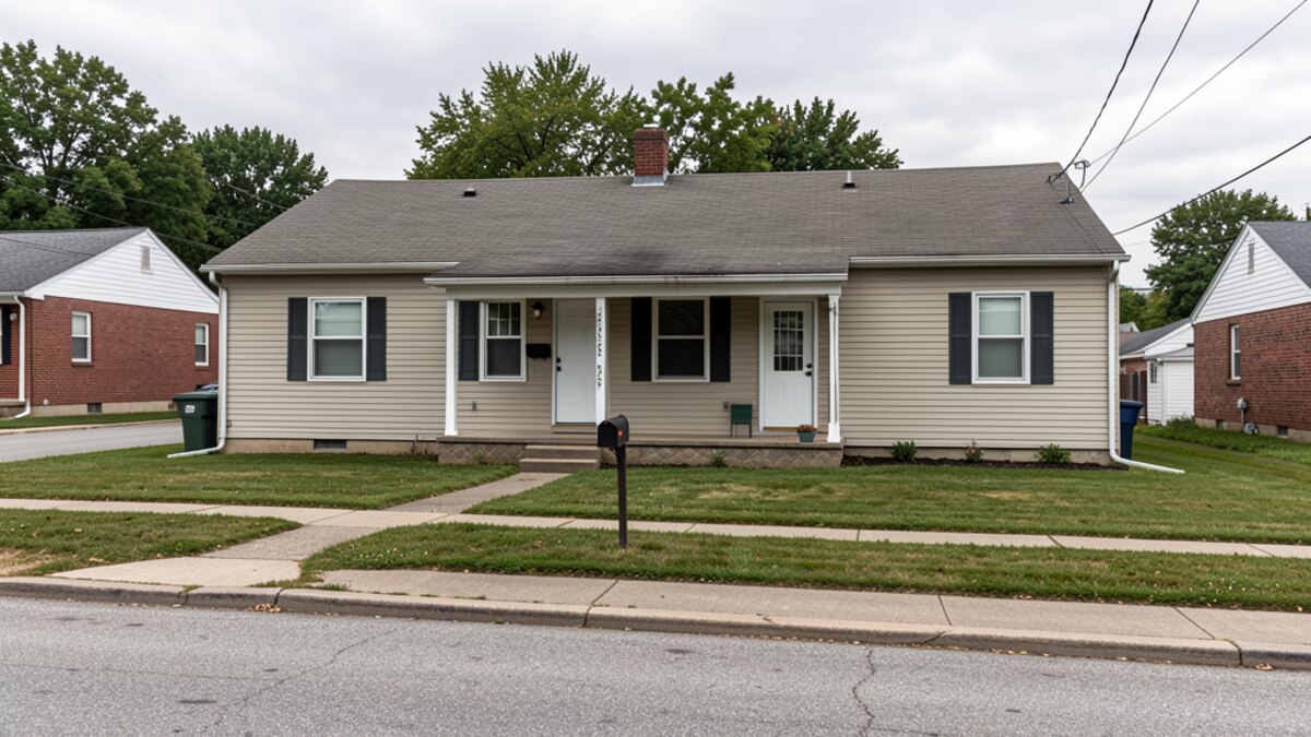 older small rental duplex or compact multifamily property in Danville Illinois