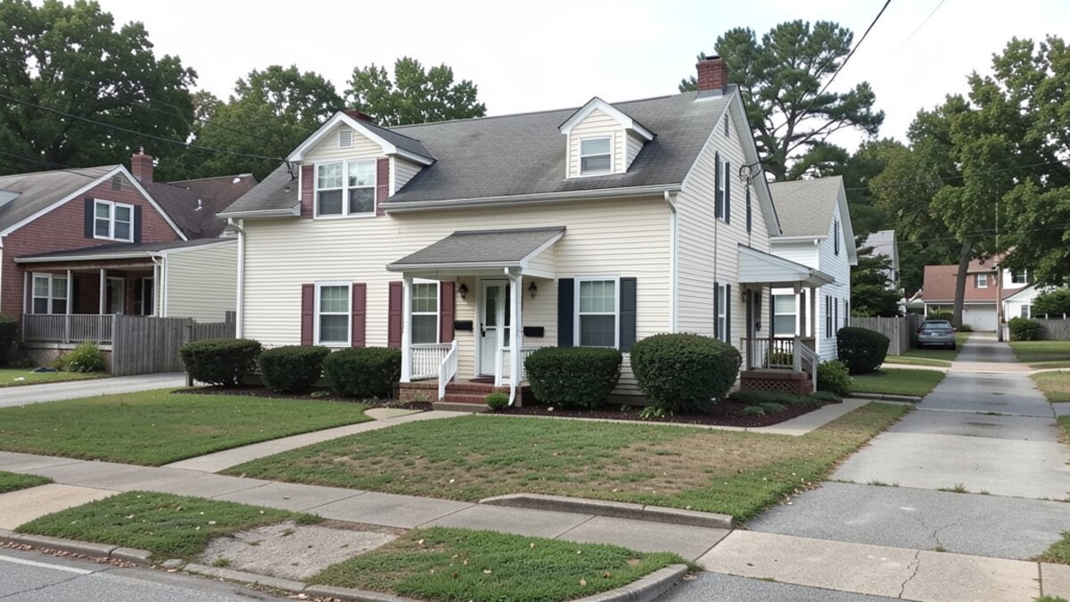 Durham North Carolina older duplex or small rental property in a modest residential neighborhood