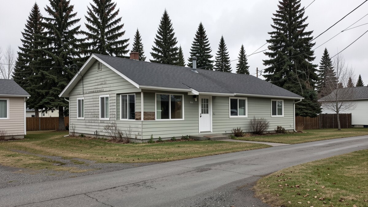 Fairbanks Alaska older duplex or small rental property in a modest residential neighborhood