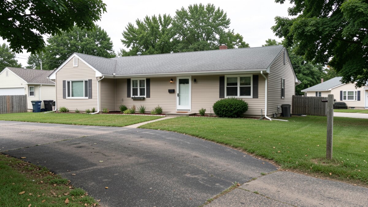 modest Findlay Ohio ranch or bungalow with driveway and small yard
