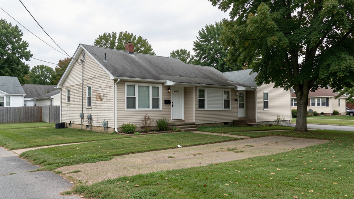 Frankfort Indiana older duplex or small rental property in a modest residential neighborhood