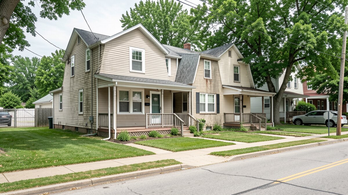 older small rental duplex or compact multifamily property in Galesburg Illinois