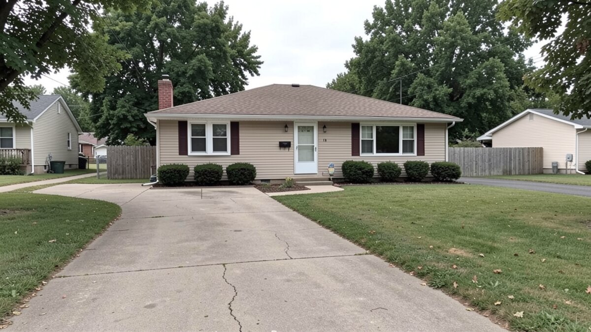 modest Greenville Ohio ranch or bungalow with driveway and small yard