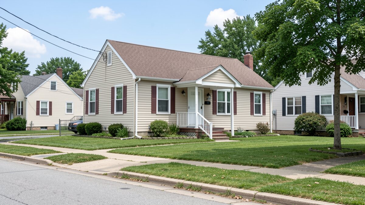 Older Indianapolis Indiana small duplex or rental property on a quiet street