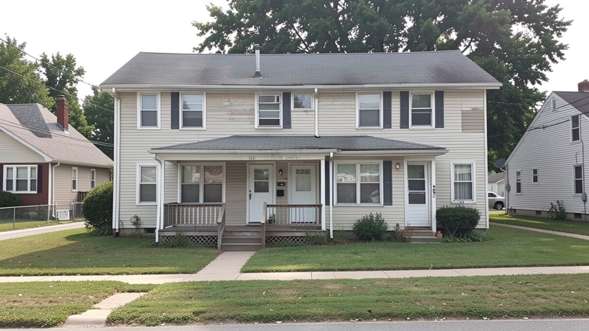 older small rental duplex or compact multifamily property in Jacksonville Illinois