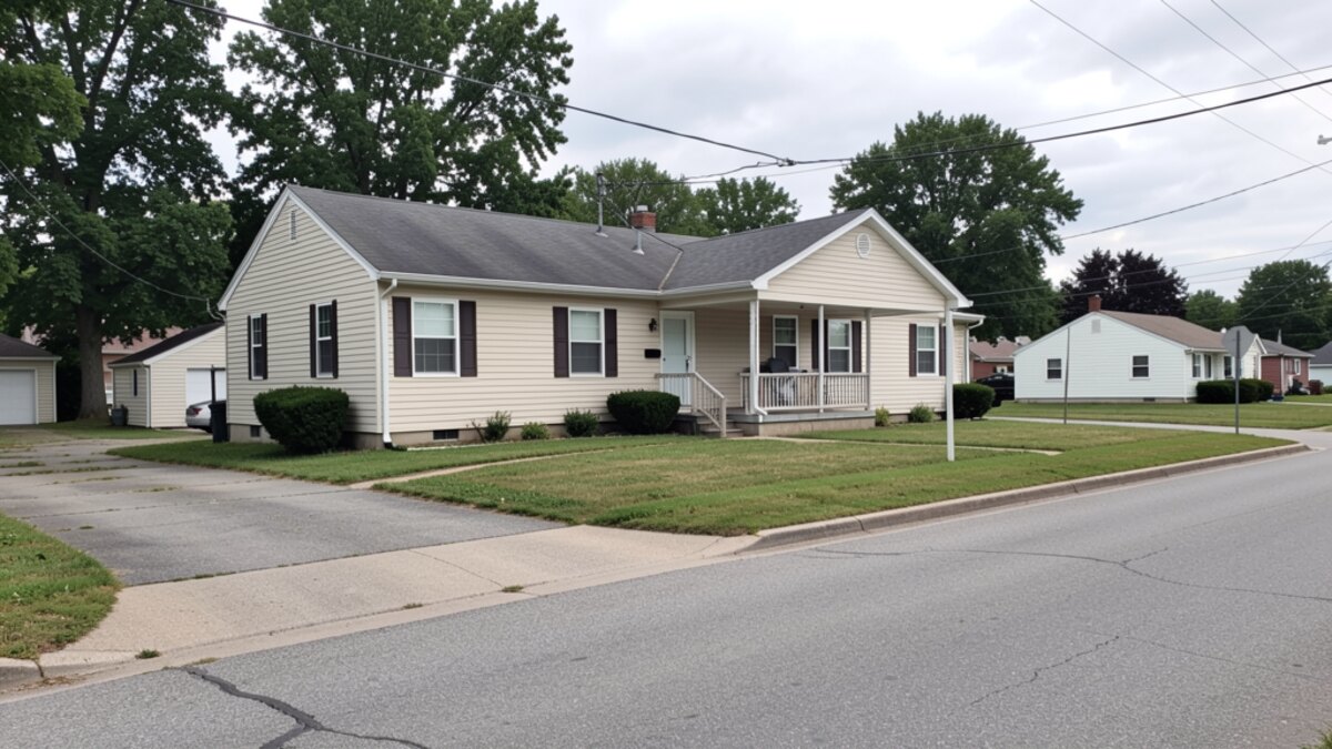 older small rental duplex or compact multifamily property in Jasper Indiana