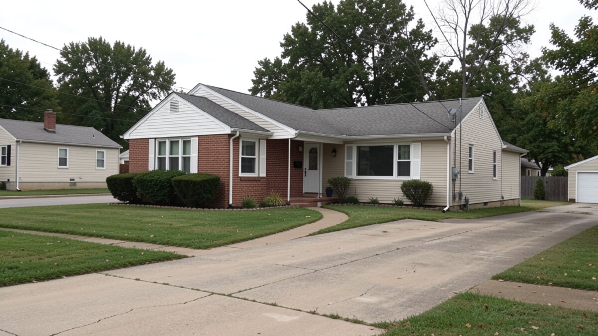 modest Jefferson City Missouri ranch or bungalow with driveway and small yard