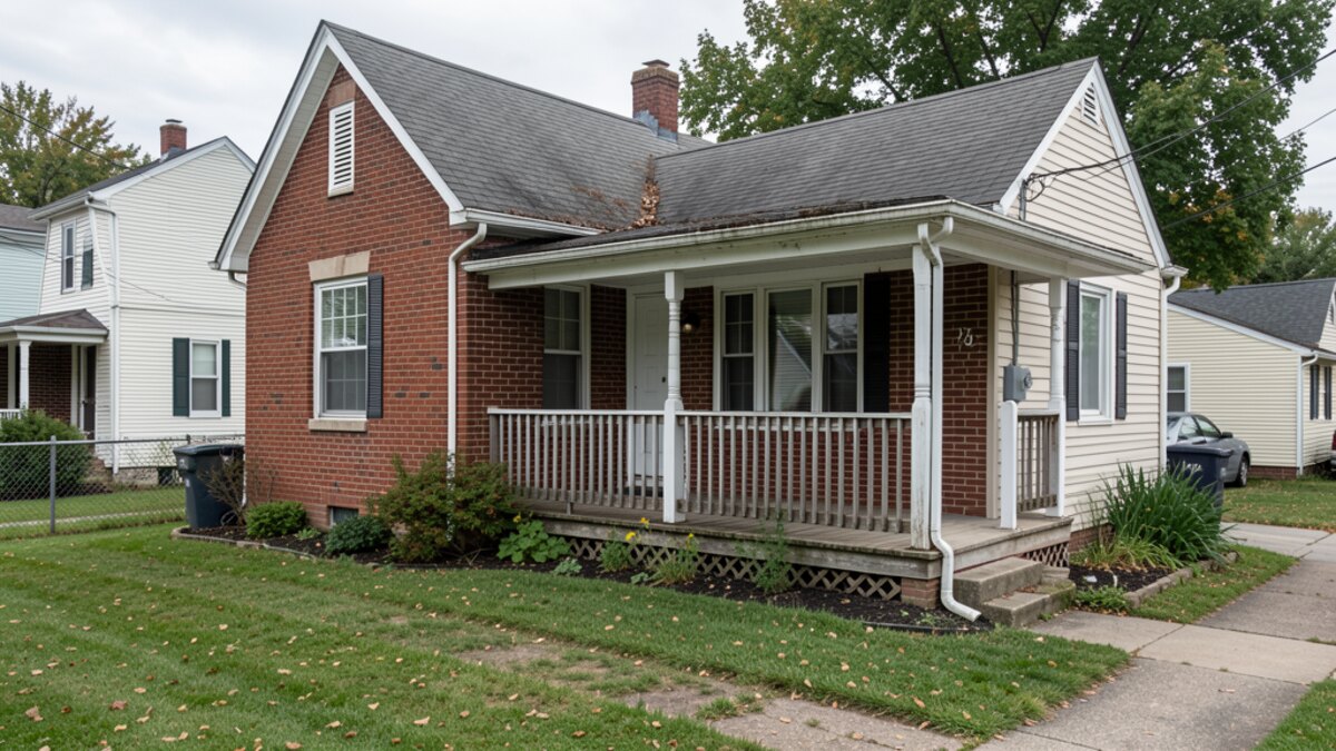 Johnstown Pennsylvania small older house with porch and compact yard