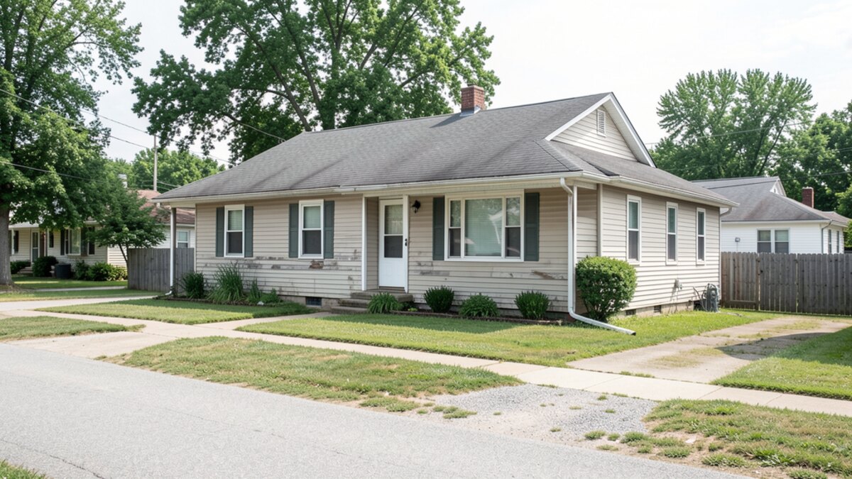 Logansport Indiana older duplex or small rental property in a modest residential neighborhood