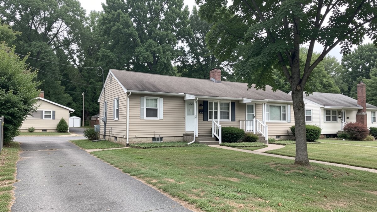 Older small multifamily rental property in Lynchburg Virginia on a simple residential block