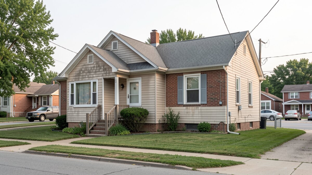 Manhattan Kansas older duplex or small rental property in a college-town residential area