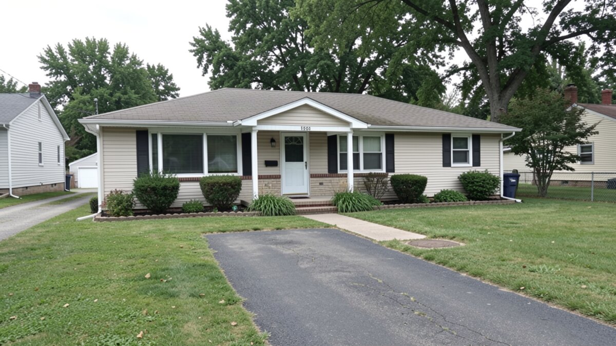 modest Mount Vernon Ohio ranch or bungalow with driveway and small yard