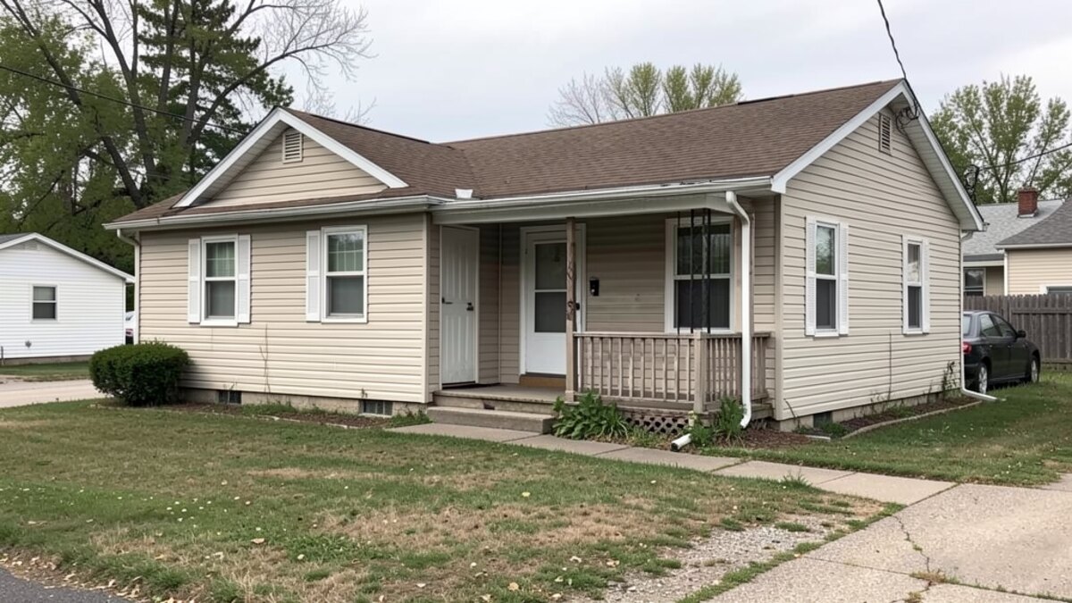 older small rental duplex or compact multifamily property in Niles Michigan