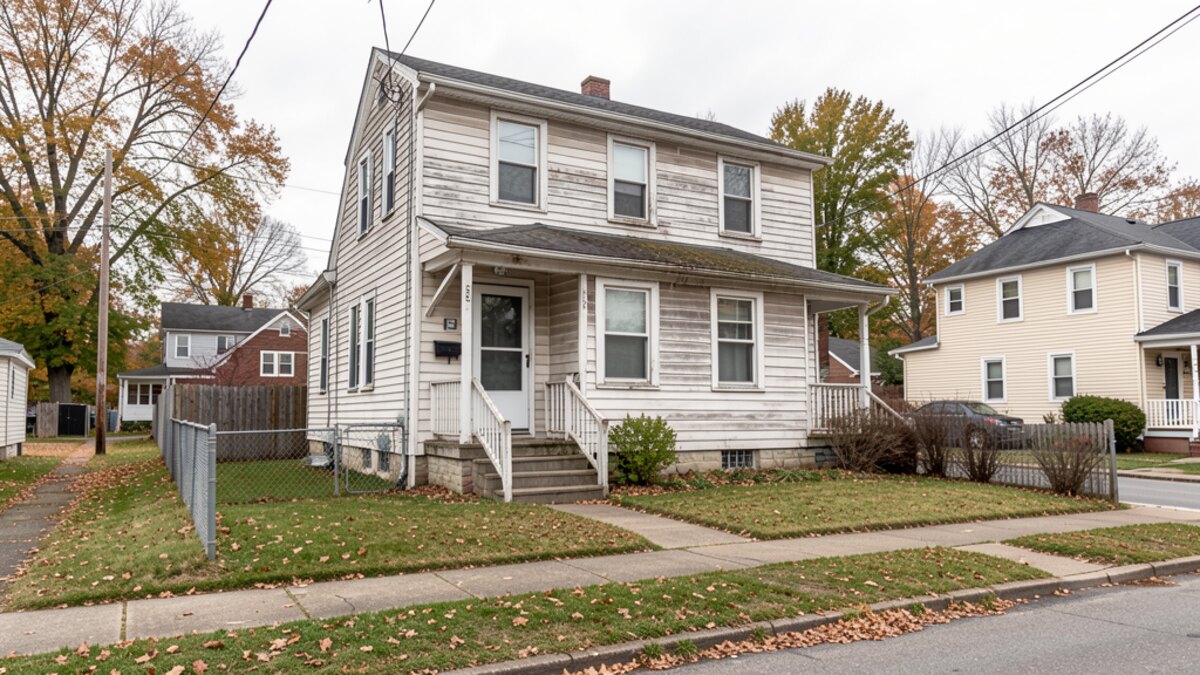 Plattsburgh New York older duplex or small rental property in a modest residential neighborhood
