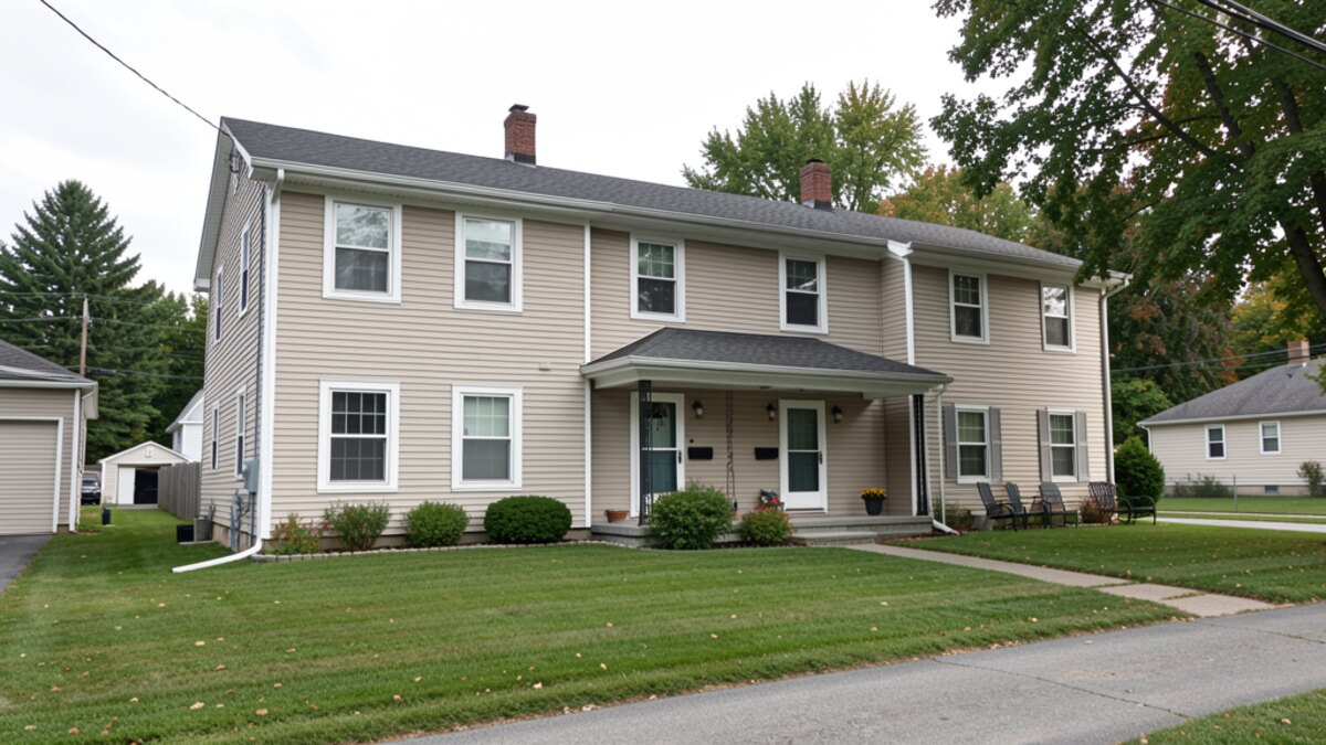 Rice Lake Wisconsin older rental duplex or small multifamily exterior