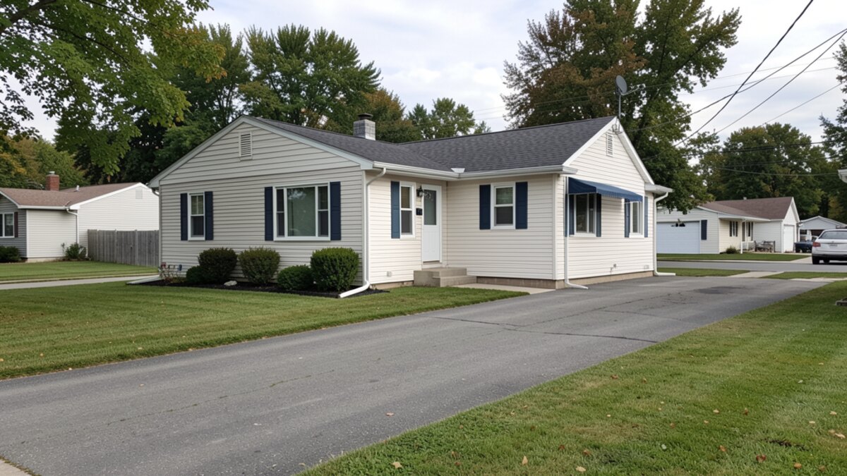 Sparta Wisconsin small bungalow or ranch house with compact yard and driveway
