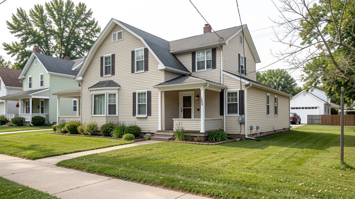 Stevens Point Wisconsin older duplex or small rental property in a modest residential neighborhood