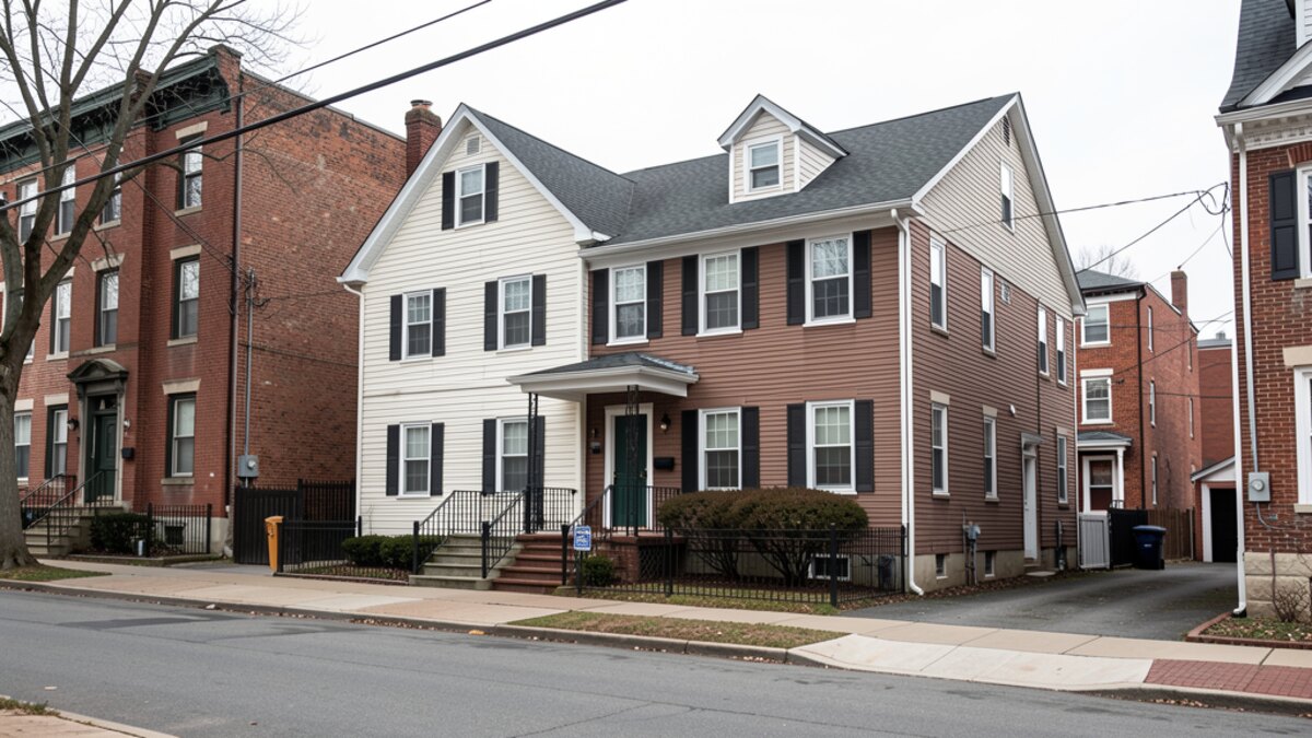 older small rental duplex or compact multifamily property in Trenton New Jersey
