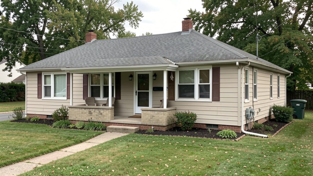 Modest Urbana Champaign County ranch home with porch