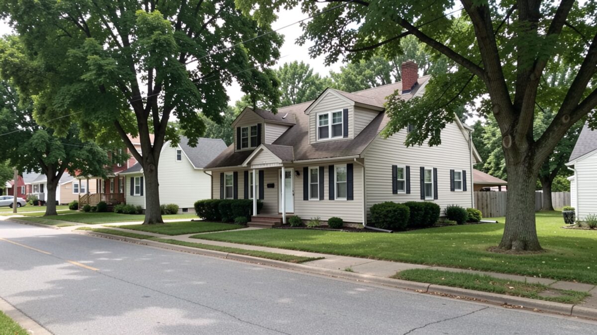 Older Urbana Ohio home on a small-town residential street