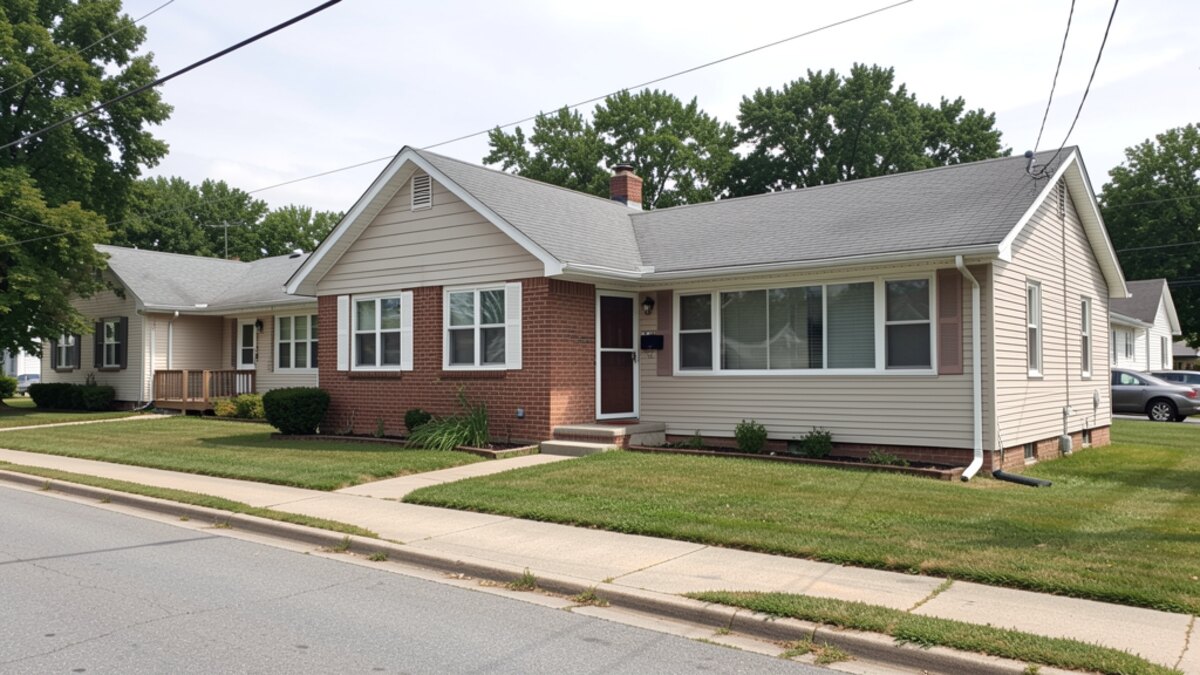 older small rental duplex or compact multifamily home in Wilmington Ohio